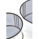 Комплект HALMAR MERCURY (2 стола журнальных) дымчатый/хром, 80/45 и 60/38